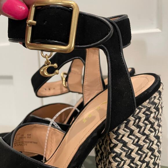 NEW COACH NELLY ANKLE STRAP ESPADRILLE PLATFORM SANDALS SZ 9 - 9119 - Picture 6 of 7